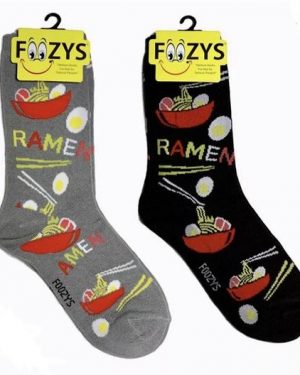 Womens Foozys Socks Design - Ramen in Gray, Black, or Both