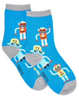 Boys Foozys Socks Design - Robots in Blue