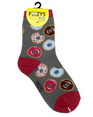 Girls Foozys Socks Design - Donuts in Gray