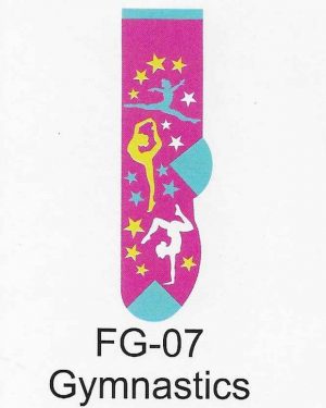 Girls Foozys Socks Design - Gymnastics in Pink