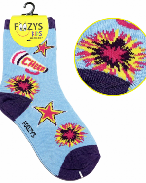 Girls Foozys Socks Design - Cheer in Blue