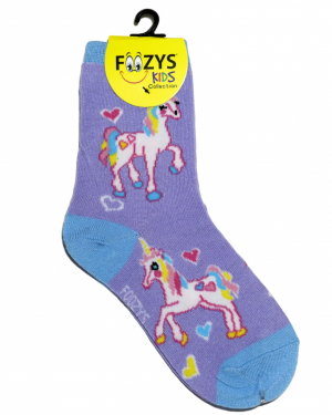 Girls Foozys Socks Design - Unicorns in Lilac
