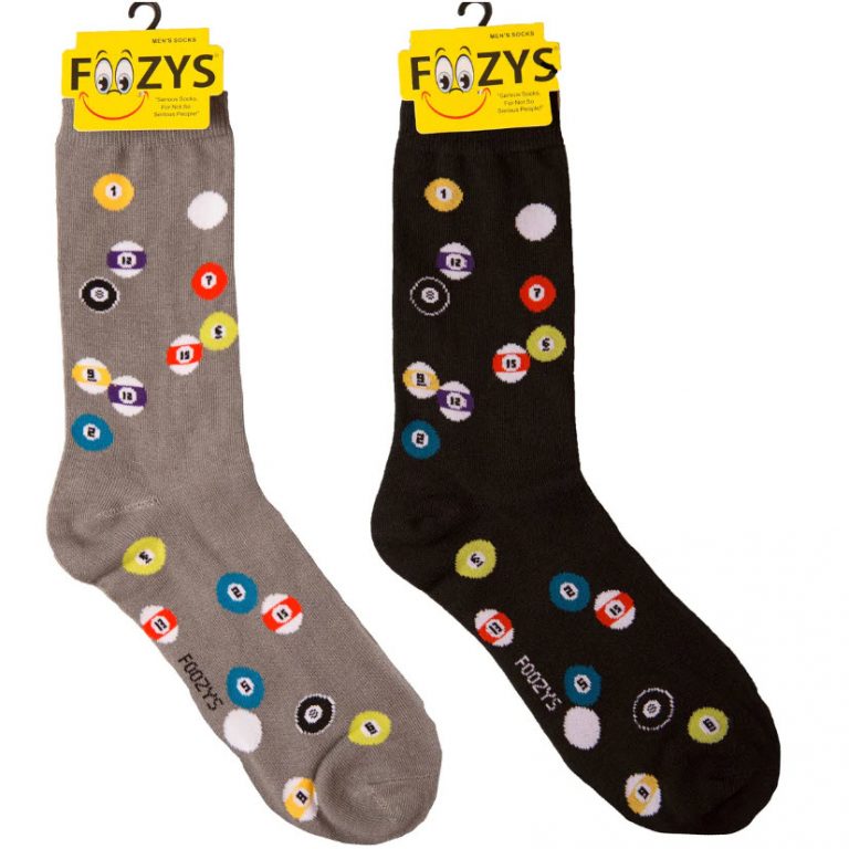 Mens foozys socks design billiards in grey black foozyssocks