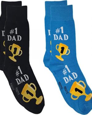Mens Foozys Socks Design - #1 Dad in Blue, Black